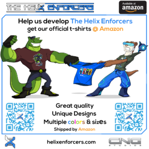 The Helix Enforcers t-shirts are now available at Amazon. Just search by Helix Enforcers